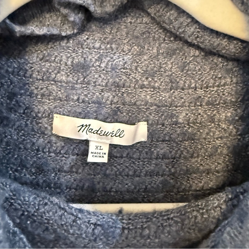 MADEWELL Belmont Mock Neck Sweater XL
Chunky Ribbed Knit Relaxed Fit blue Gray - Picture 3 of 7